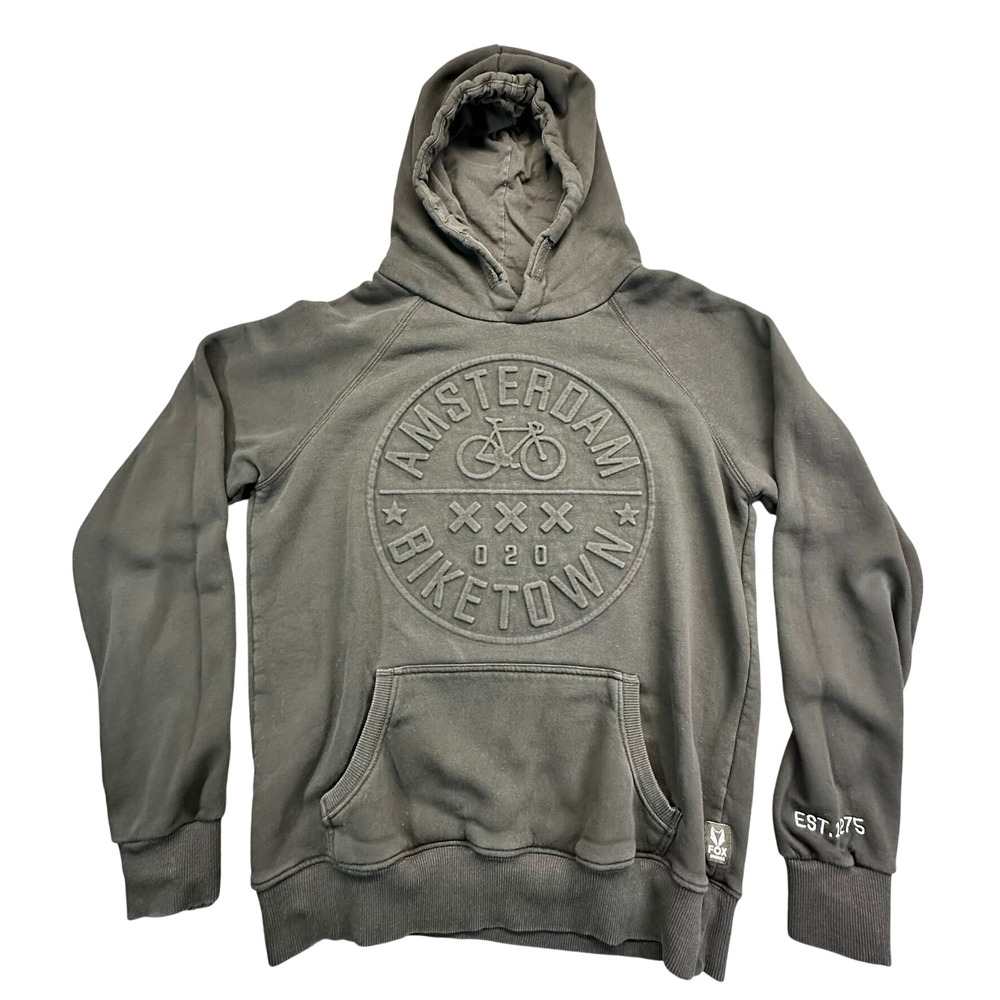 Fox Originals Hoodie Mens M Black Amsterdam‎ Biketown Spell Out Sweatshirt